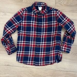 Crewcuts Navy and Red Plaid Button Down Shirt